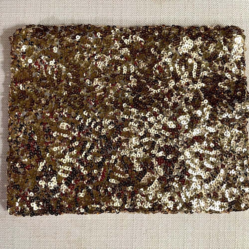 Gold Sequin Foldover Clutch